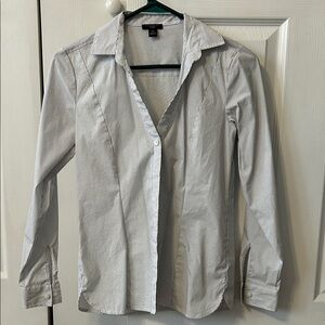 Ann Taylor Striped Dress Shirt - White and Black